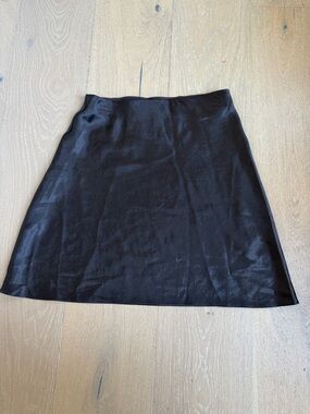 Babaton Dark Brown Satin A-Line Mini Skirt